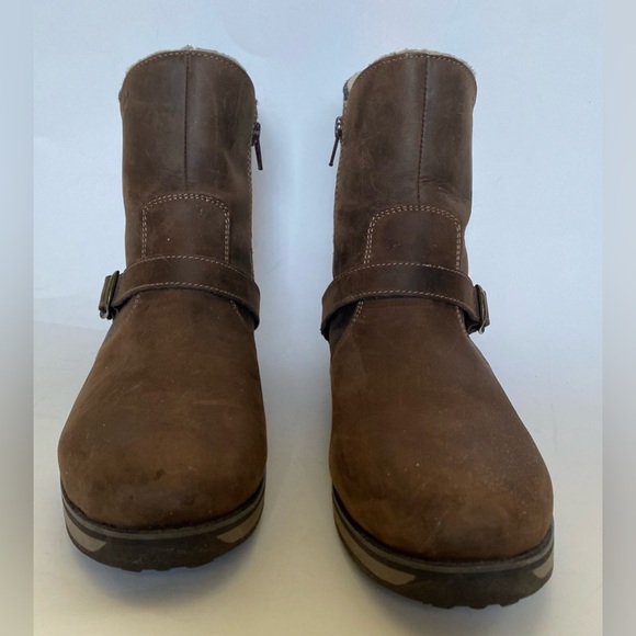 L. L. Bean Park Ridge Brown Boots Size 9 Side Zipper Buckle Strap - Picture 2 of 10